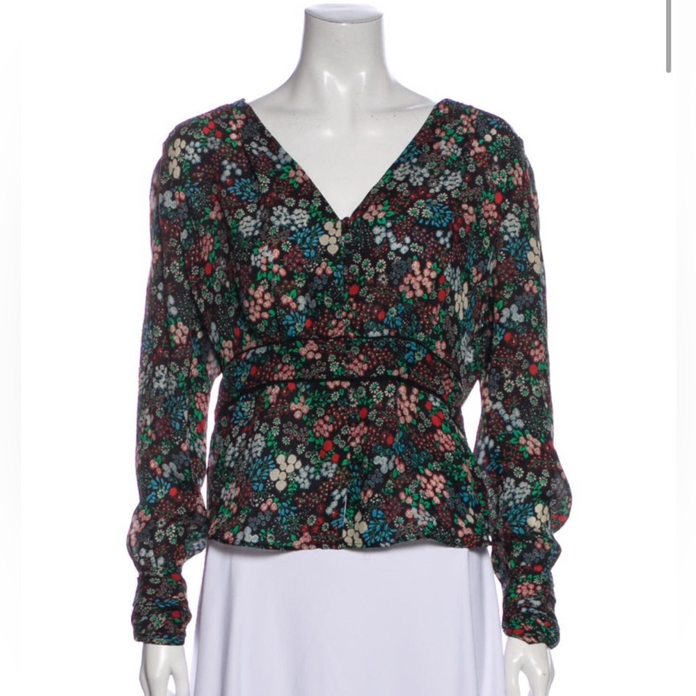 Veronica Beard Silk Floral Blouse Size 10